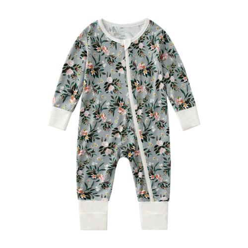 HWJAD Baby Girls Boys Zip Front One-Piece Pajamas, Sleep & Play Loose Fit Footies Pjs, 95% Bamboo Viscose