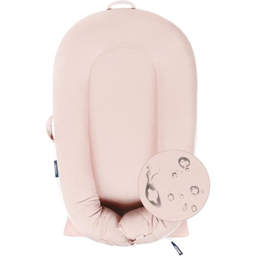 Organic Replacement Cover with Waterproof Pad | Premium Quality Spare Cover Certified Organic Cotton | Protects Against leaks | [Fits Dockatot Deluxe + Docks] (Cover Only) (Baby Pink)