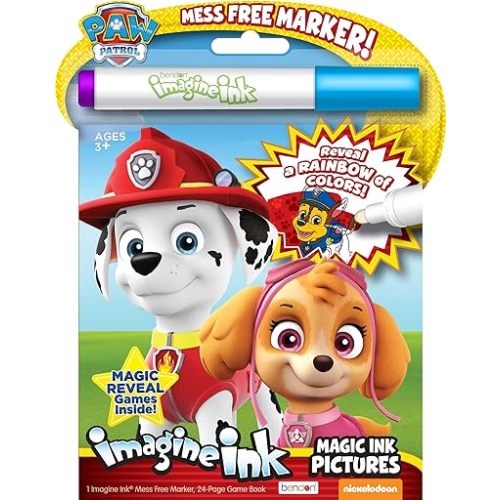 Nickelodeon PAW Patrol 20-Page Imagine Ink Coloring Book with 1 Mess Free Marker Bendon 38709