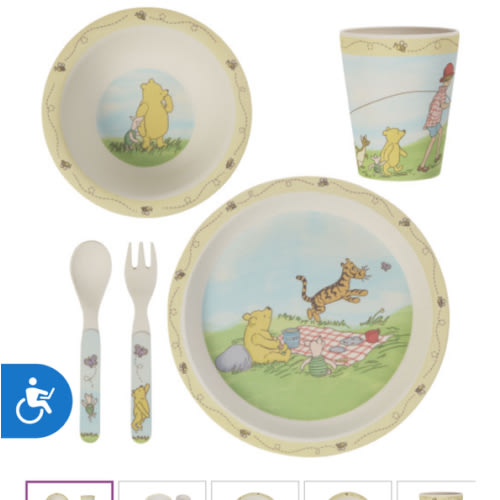 5-Piece Classic Pooh Mealtime Gift Set - Precious Moments Co. Inc.
