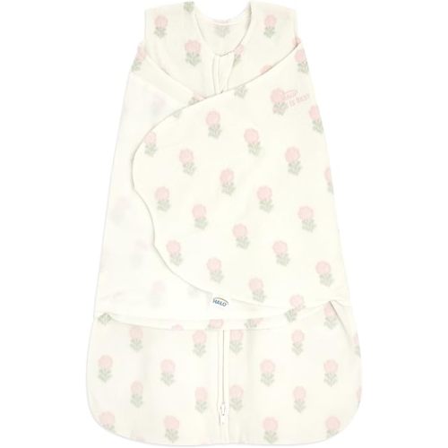 HALO Micro-Fleece Sleepsack Swaddle, 3-Way Adjustable Wearable Blanket, TOG 3.0, Block Flower, Small, 3-6 Months