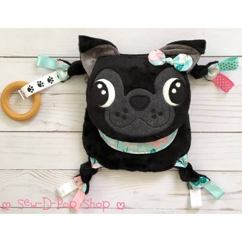 Black Pug Baby Plush Mini Pop Lovey