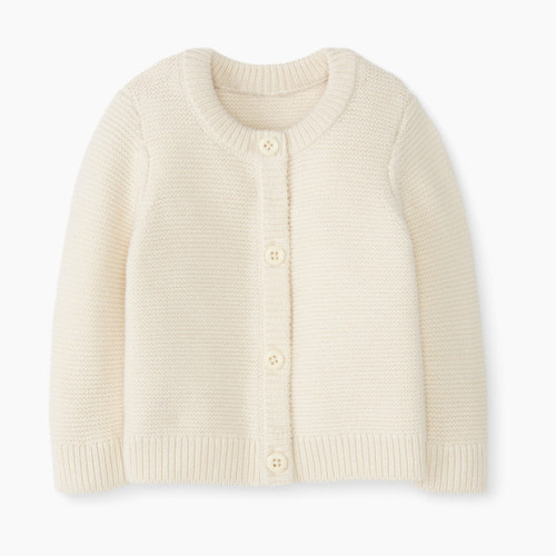Hanna Andersson Baby Sweater Knit Cardigan - Ecru, 0-3 Months