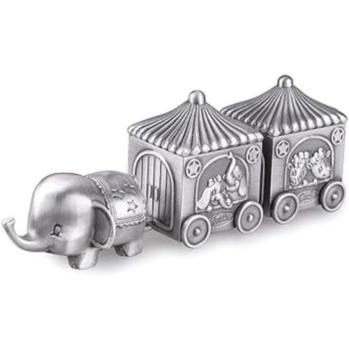 Feyarl First Curl and Tooth Elephant Keepsake Box Teeth Fairy Organizer Containter Tins Box for Christmas Kids Shower Newborn Birthday Gift