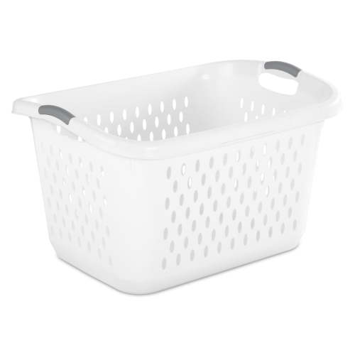 Sterilite 2.7 Bushel Jumbo Plastic Laundry Basket, White