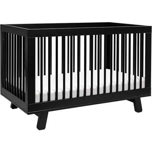 Babyletto Hudson 3-in-1 Convertible Baby Crib - GREENGUARD Gold Certified Convertible Crib to Toddler Bed & Daybed - Wooden Baby Bed with 4 Adjustable Mattress Heights - Easy to Assemble - Black