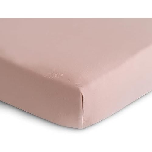 mushie Stretchy & Soft Crib Sheet | Fitted 28" x 52" (Blush)