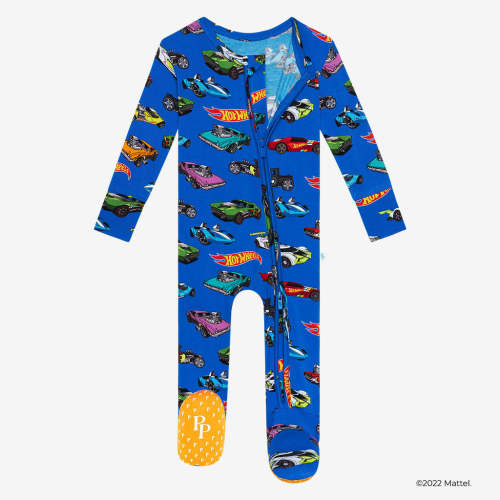 Cars Blue One Piece Baby Footie Pajamas | Hot Wheels™ x Posh Peanut®