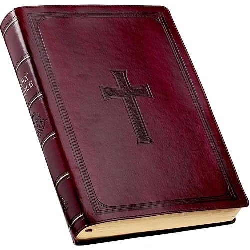 KJV Holy Bible, Super Giant Print Faux Leather Red Letter Edition - Thumb Index & Ribbon Marker, King James Version, Burgundy (KJV Super Giant Print Editions) Imitation Leather – Large Print, March 7, 2017