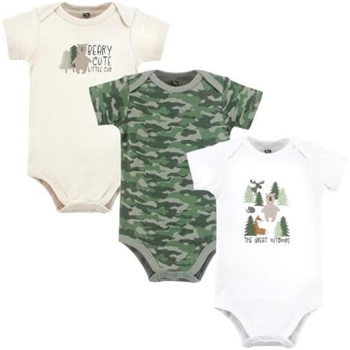 Hudson Baby Baby Boys Cotton Bodysuits 3-pack