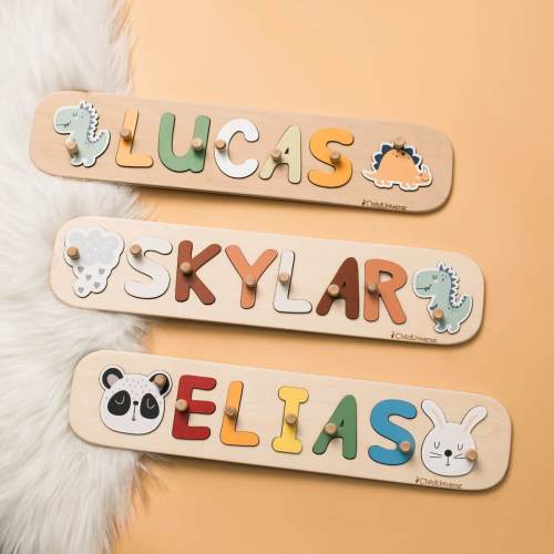 Personalized Wooden Name Puzzle with Pegs ➤ ChildUniverse
