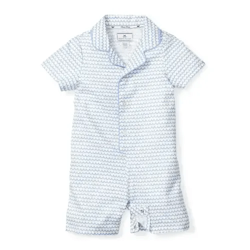 Baby's Twill Summer Romper in La Mer | Size: 3-6M