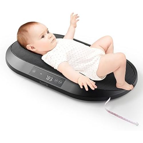 YAUYIK Digital Baby Scale with Smart Hold Function, Multifunctional Pet Scale for Newborn Puppy, Cat and Small Animals - Up to 88lbs, Nest-Shaped Design, 150cm Soft Tape, 5g Precision