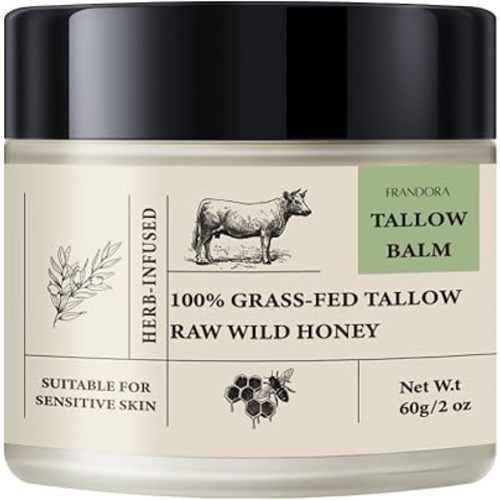 Beef Tallow for Skin, Beef Tallow and Honey Balm, All-Natural Moisturizer Hydrates and Nourishes the Skin, Whipped Tallow Honey Balm blend of Grass-Fed Beef Tallow & Raw Wild Honey