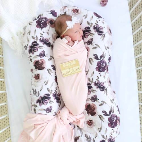 Demis Dusty Purple Floral Oversized Swaddle Blanket
