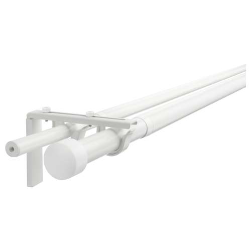 RÄCKA / HUGAD Double curtain rod combination - white 47 1/4-82 5/8 "