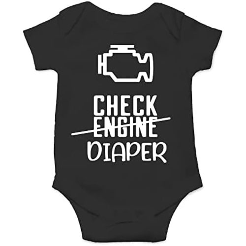 CBTwear Check Engine - Baby Clothes - Funny Newborn Bodysuit Outfits for Boys and Girls