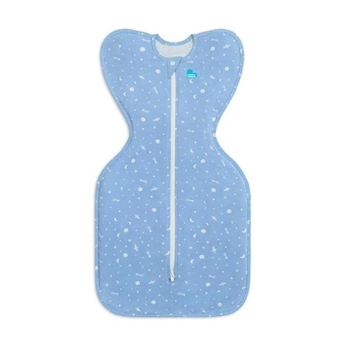 Love to Dream Swaddle UP, Silky-Lux 1.0 TOG, Super Soft, Luxurious 100% Viscose from Bamboo, Allow Baby to Sleep in Their Preferred Arms Up Position, Snug Fit Calms Moro Reflex, 8-13 lbs, Blue