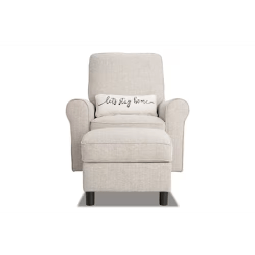 Cottage Chic Beige Swivel Glider & Ottoman