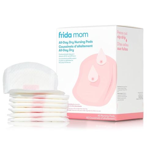 Frida Mom Nursing Pads, Disposable Nursing Pads with Ultra Absorbency, and Soft Texture, Breastfeeding Essentials, 60ct