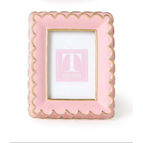 Pink Scalloped Mini Photo Frame