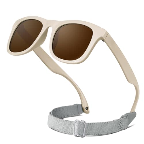 RIVBOS Baby Sunglasses Boys&Girls with Strap UV400 Polarized Flexible for Toddler,Infant and Newborn(0-24month) RBK0231