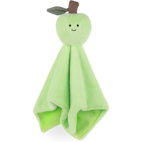 Apricot Lamb Sweet Green Apple Security Blanket for Babies, Soft Loveys for Baby Boy and Girl, 14 Inches for Infant and Toddlers