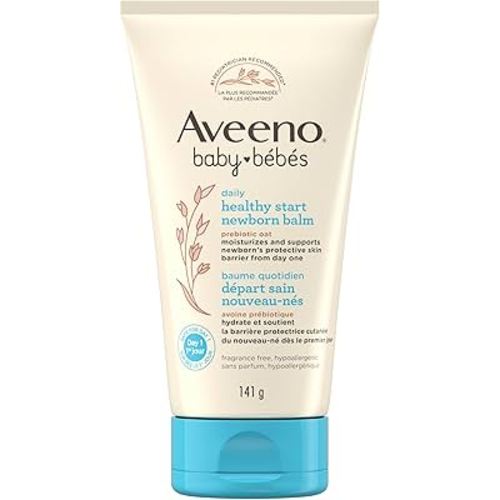 Aveeno Baby Daily Healthy Start Newborn Balm, Paraben Free Moisturizer, Prebiotic Oat, Fragrance Free, 141-grams