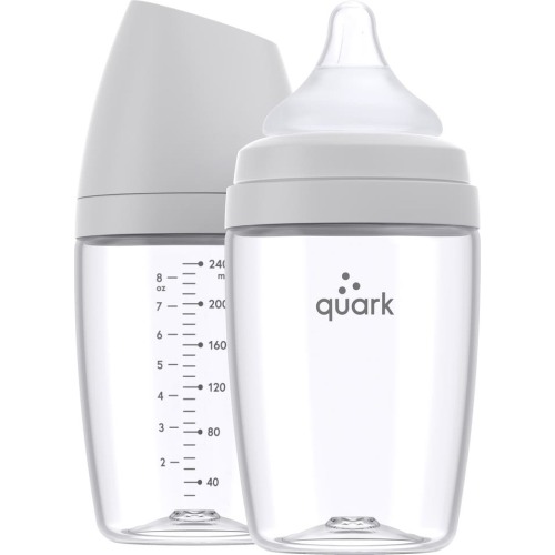 Quark 2-Pack BuubiBottle MAX 8-Ounce Baby Bottles, Gamma Grey