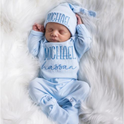 Personalized Baby Boy Outfit - Light Blue – Junie Grace