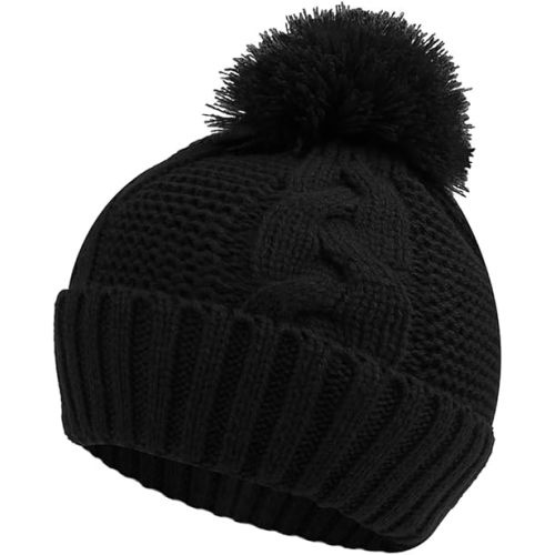JANGANNSA Winter Knit Baby Hat Twist Warm Beanie for Boys Girls Infant Toddler Baby Beanie with Pompom