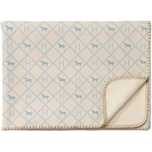 Croker Horse 24x71'' Throw Blanket Shawl - Luxury Blue Grid Horse Soft Thickened Sheep Cashmere Blanket for Living Room Office Car Leisure Travel