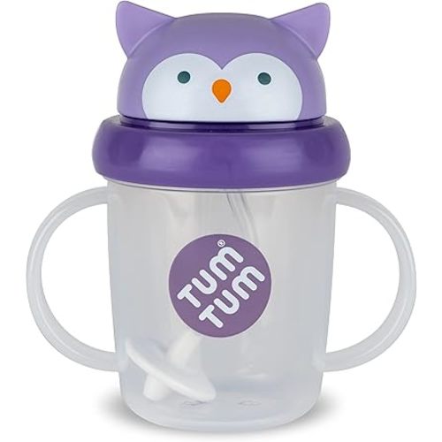 TUM TUM Tippy Up Free Flow Sippy Cup (No Valve), Sippy Cup for Toddlers, BPA Free (Olivia Owl 200ml)