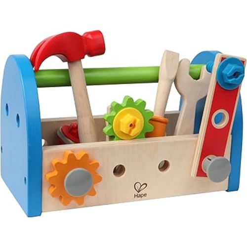 Hape Fix It Kid's Wooden Tool Box and Accessory Play Set