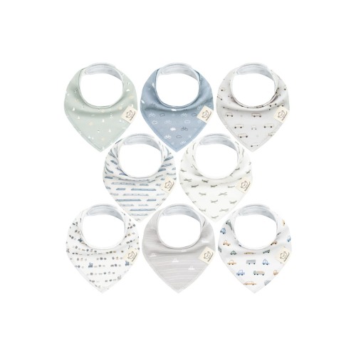 8-Pack Organic Bandana Bibs
