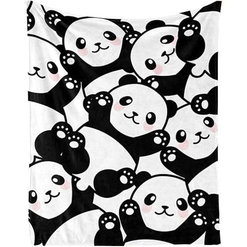 Panda Blanket for Women Men, Cute Panda Themed Design Printed Throw Blankets for Teens Adults Lap, Couch Bed, Warm Soft Cozy Blanket, 60"x 80"