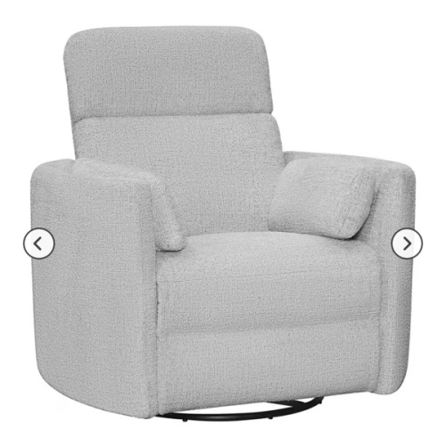 Simeon Collection Manual Swivel Glider Recliner in Angora Linen