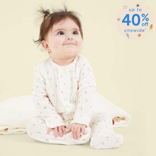 floral organic cotton pointelle magnetic parent favorite footie – Magnetic Me