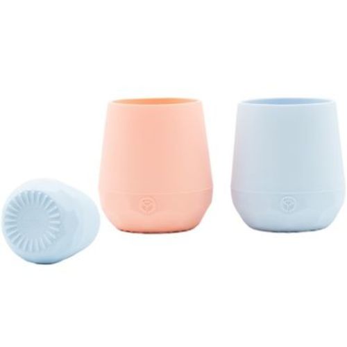 WeeSprout Silicone Baby Training Cups, Set of 2 Soft Silicone Cups - Pastel Blue & Pastel Coral