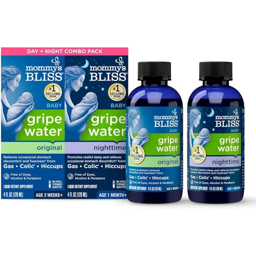Mommy's Bliss Gripe Water for Babies with Gas, Colic or Stomach Discomfort Day & Night Combo