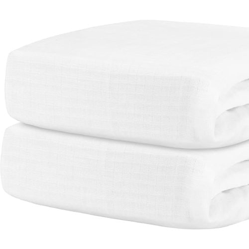 Newton Baby Organic Fitted Crib Sheets (2-Pack) - 100% Breathable and Ultra-Soft, 100% Organic Muslin Cotton, Fits All Standard Cribs, White…