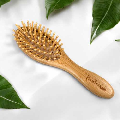 Bamboo Rounded Kids Hair Brush | Eco-friendly, Plastic-free, Natural Paddle Hairbrush For Kids