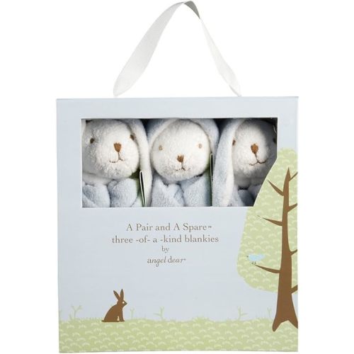 Angel Dear - Blue Bunny, Pair and A Spare Blankie Set