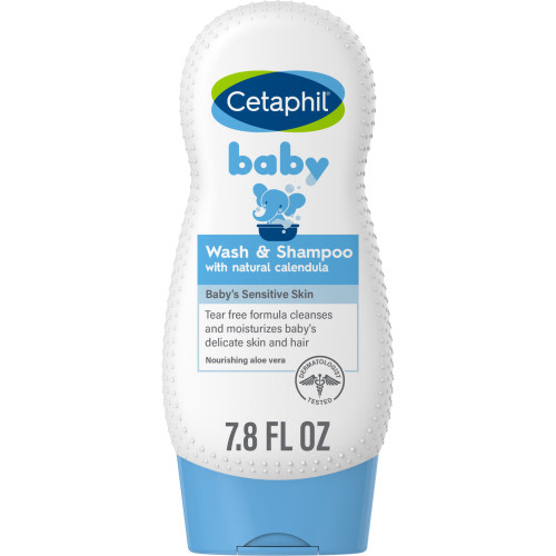 Cetaphil Baby Soothing Wash & Shampoo with Organic Calendula, Tear Free, Hypoallergenic, 7.8 oz