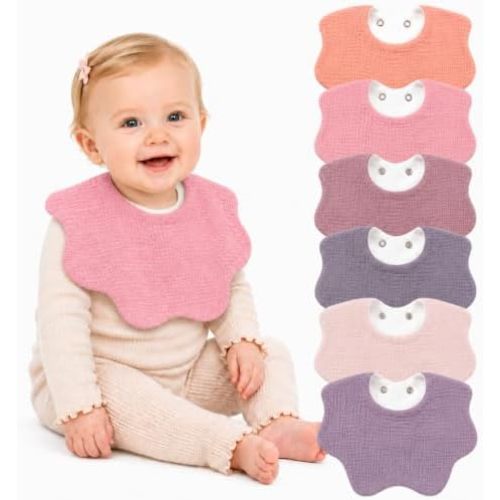 NISXABEBE 6 Pack Baby Muslin Bandana Bibs for Drooling and Teething