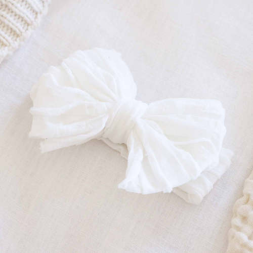 Large Ruffle Knit Bow | Sweet & Simple