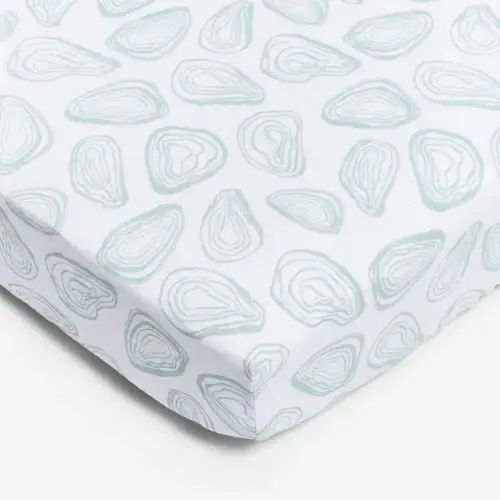 Organic Cotton Crib Sheets by Lewis - Oyster in Agave