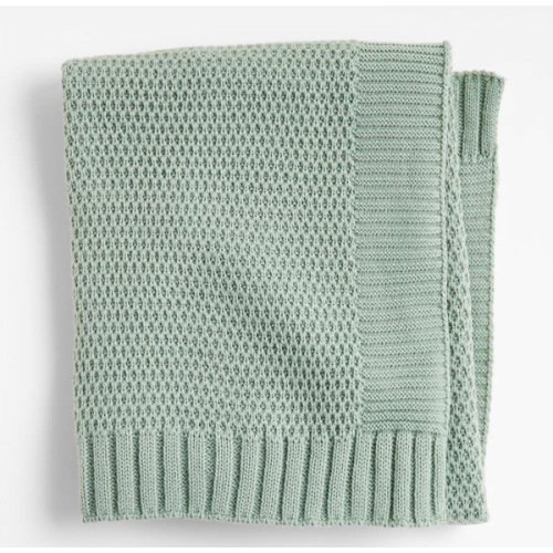 Bubble Knit Verte Green Baby Stroller Blanket