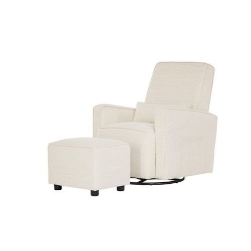 Dream On Me Holland Upholstered Swivel Glider | Rocker I Included Ottoman I Modern Design