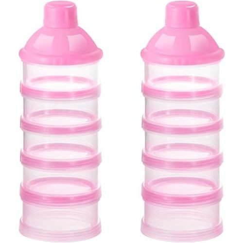 Accmor Formula Dispenser On The Go, 5 Compartments Stackable Formula Container for Travel, Baby Milk Powder Kids Snack Container, BPA Free